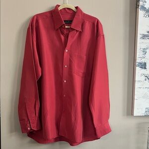Bugatchi James diagonal stripe shirt xl red